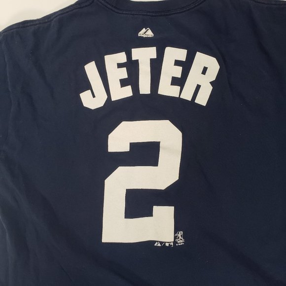 New york Yankees Dereck jeter 2 majestic jersey t-shirt size small - Picture 1 of 4